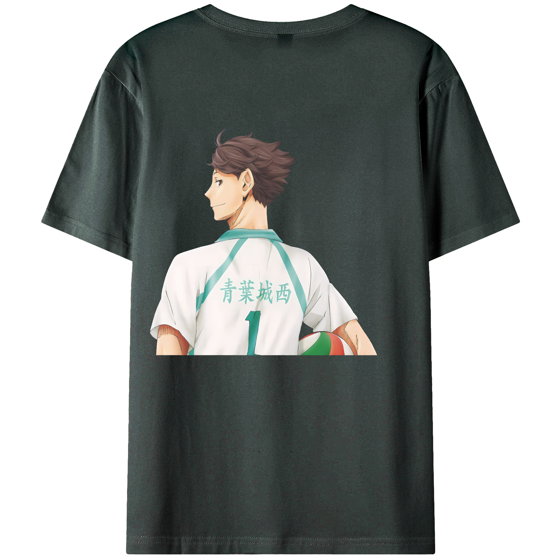 （画像用） ハイキュー!! Haikyu!! 綿100％ メンズ半袖Tシャツ（バックプリント） 通気性